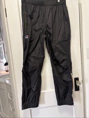 K-Way Black Nylon Jogger Pants with Side Zippers